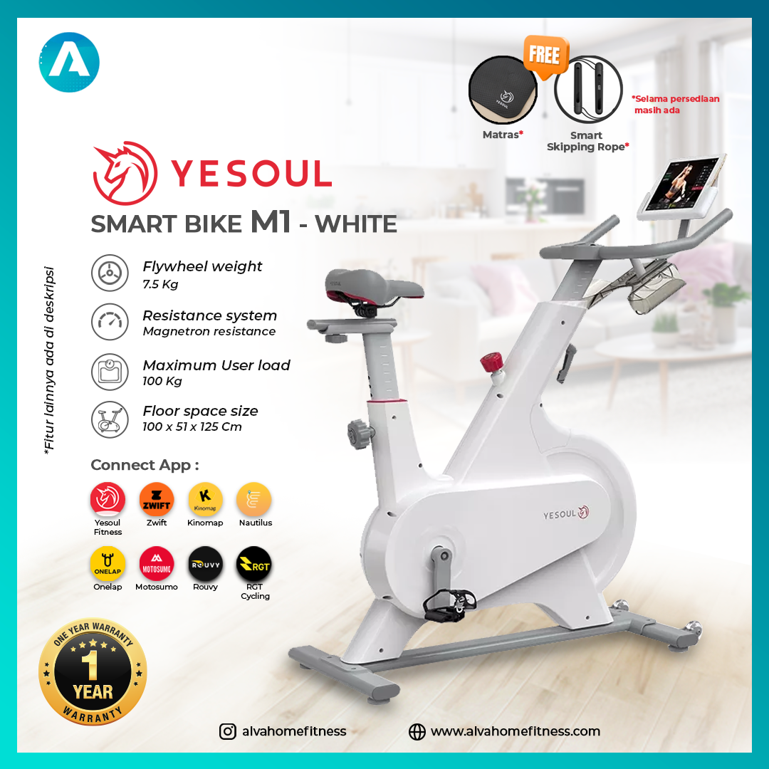 smart magnetic spin bike yesoul M1 white
