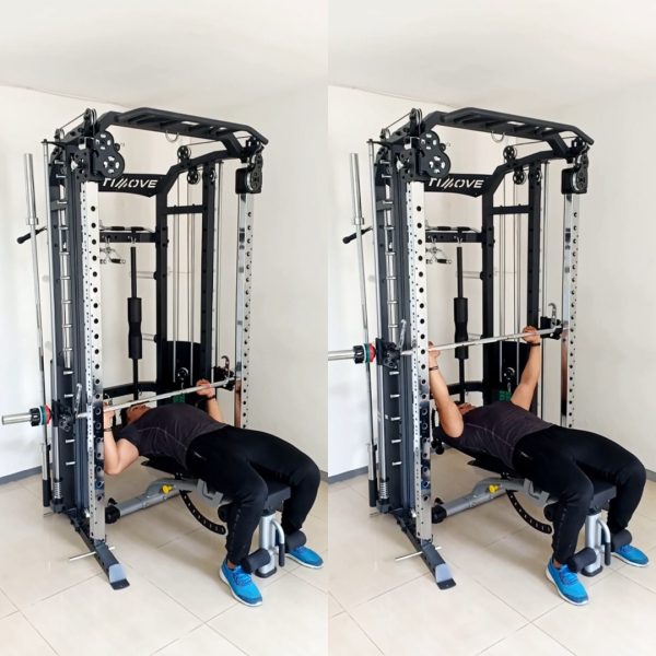 Chest Middle Chest - Flat Smith Machine Bench Press (Seated)