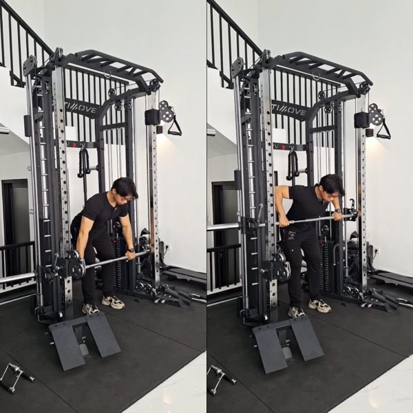 Rear Shoulder - Wide Grip Smith Machine Rows (Standing)